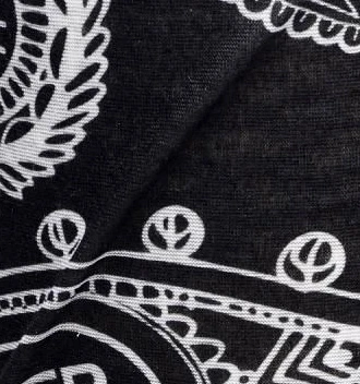 Sinner Fleece Bandana 'Black Paisley' - Black White 3 Sinner Fleece Bandana 'Black Paisley' - Black White - Afbeelding 3