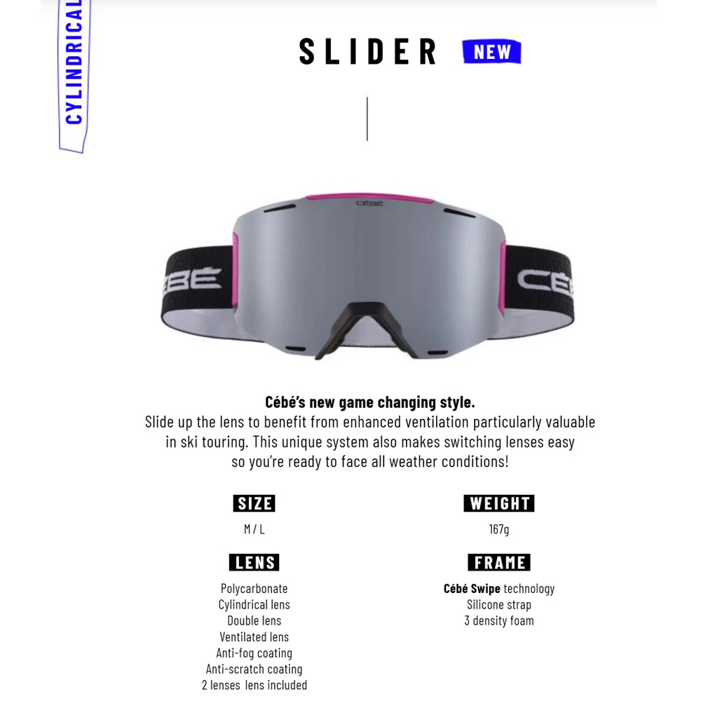 Cébé Slider CG18504 Photochromic Skibril | White Gold Shiny | Amber Flash Red Flash Mr. Cat.1-3 2 Cébé Slider CG18504 Photochromic Skibril | White Gold Shiny | Amber Flash Red Flash Mr. Cat.1-3 - Afbeelding 2