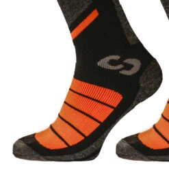 Sinner Pro II Unisex Ski Sokken Zwart Oranje - Double Pack