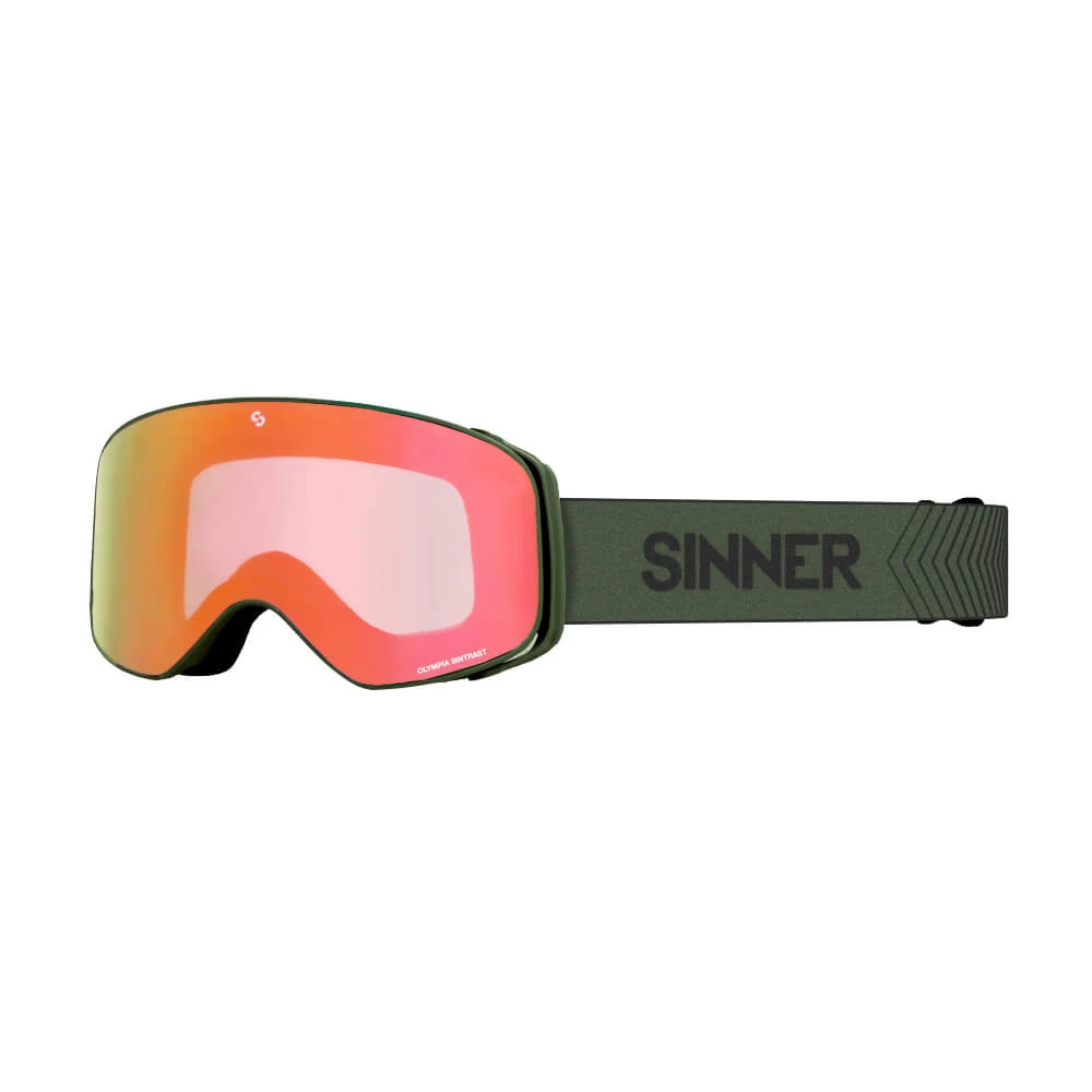 Sinner Olympia+ Skibril - Matte Moss Green | Double Orange Sintrast Lens (Cat. 1) 7 Sinner Olympia+ Skibril - Matte Moss Green | Double Orange Sintrast Lens (Cat. 1) - Afbeelding 7
