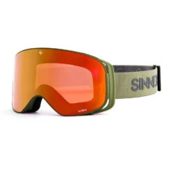 Sinner Olympia Skibril | Matte Moss Green | Double Full Red Mirror -SINNER Verkoopwinkel image 596