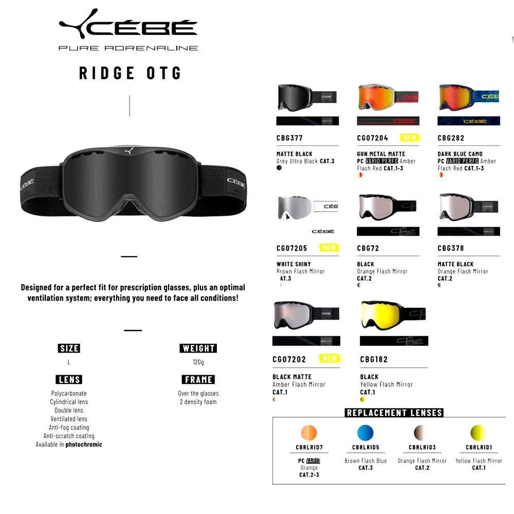 Cébé Ridge CBG282 OTG Skibril - Dark Blue Camo | Photochromic VPA Flash Red Cat.1-3 1 Cébé Ridge CBG282 OTG Skibril - Dark Blue Camo | Photochromic VPA Flash Red Cat.1-3
