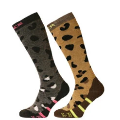 Sinner Placed Animal Ladies Ski Sokken Bruin Zwart - Double Pack -SINNER Verkoopwinkel image 89