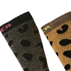 Sinner Placed Animal Ladies Ski Sokken Bruin Zwart - Double Pack -SINNER Verkoopwinkel image 90